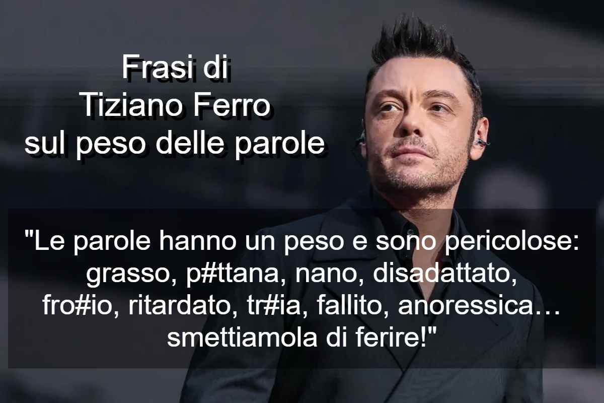 Frasi di Tiziano Ferro sul peso delle parole