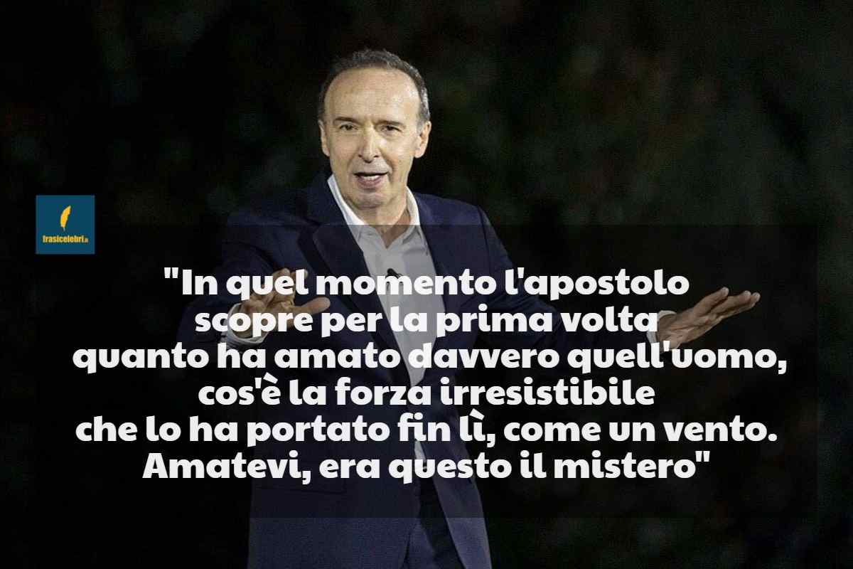 frase di Benigni dai giardini vaticani